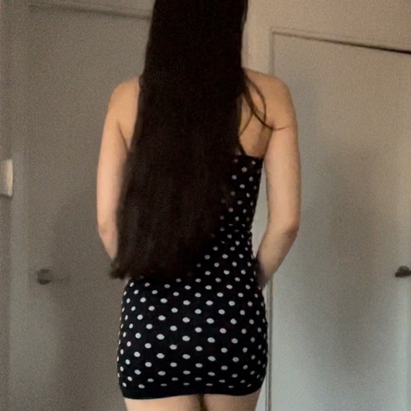 Zara NWOT knit polka dot body con - Picture 2 of 4